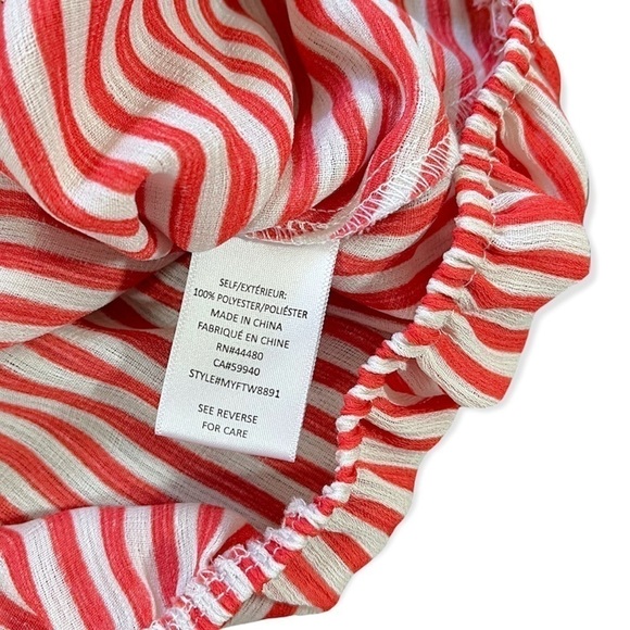 Love Fire Candy Stripe Long Sleeve Crop Top Blouse sz M - Picture 5 of 13